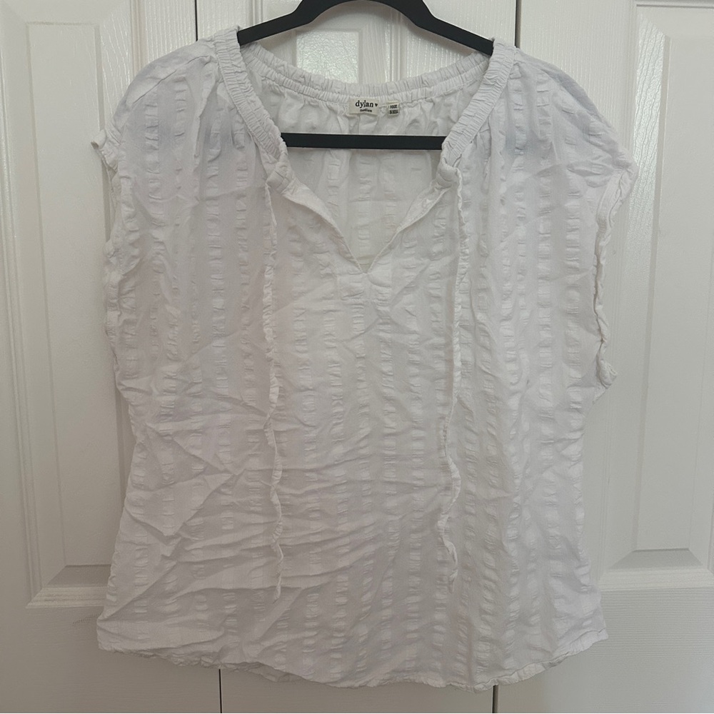 Dylan white Sleeveless Ruffled Blouse